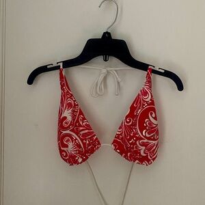 Athleta Pink and White Bikini Top